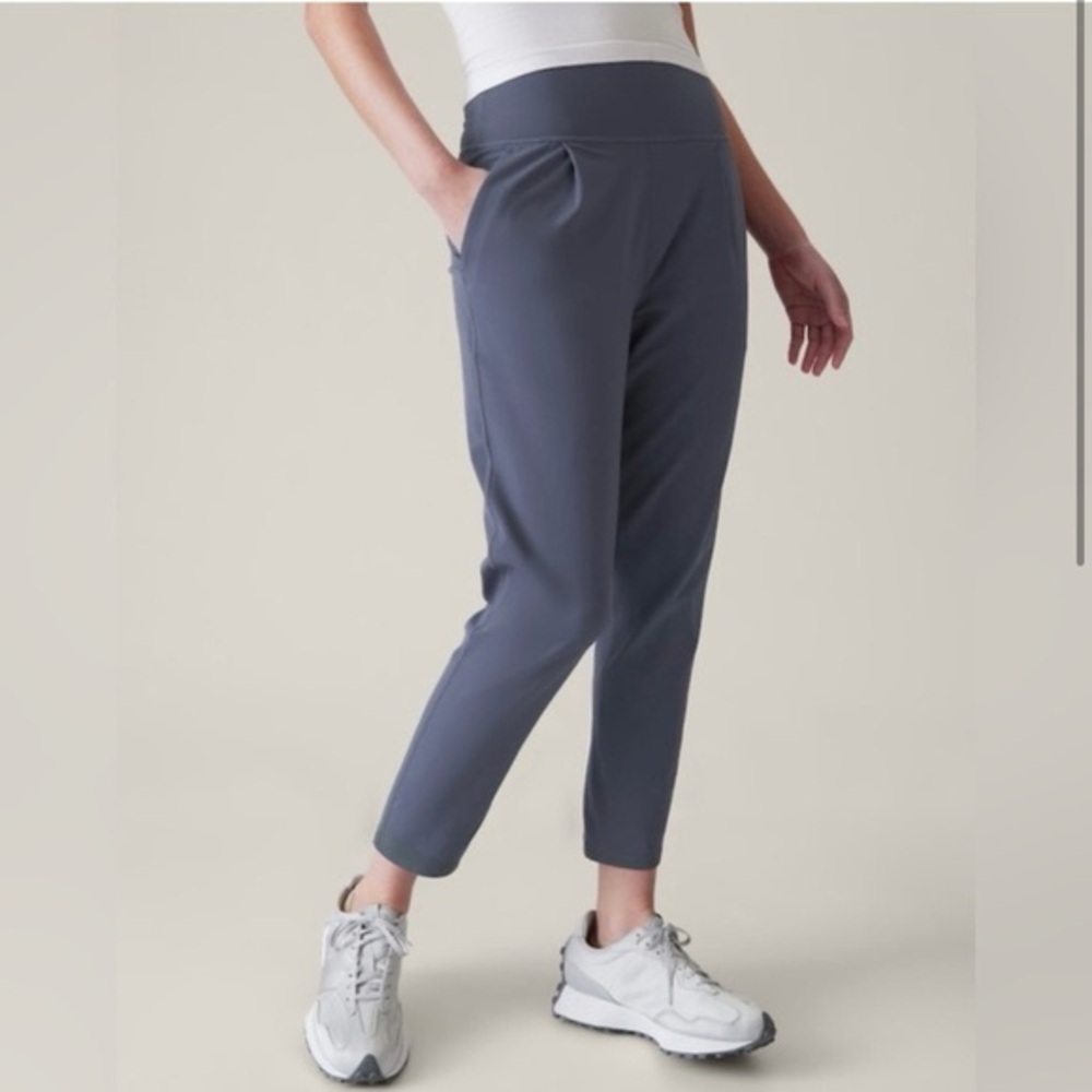 Athleta Slate Gray Crop Track Pants